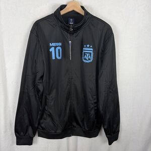 Official AFA Argentina Lionel Messi Track Jacket Size Medium Black Blue NWT